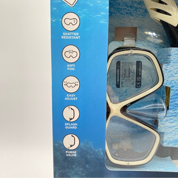 U.S. Divers Playa Mask with Airent Snorkel Set New OpenBox Black and White - Picture 2 of 4